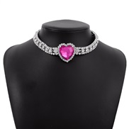 ( White K+ rose Red) claw chain fully-jewelled elegant chain  romantic sweet love necklace