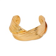 ( Gold)occidental style exaggerating fashion surface bangle  personality hollow geometry opening
