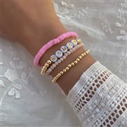 ( Pink)mama beads bracelet  color brief samll rope