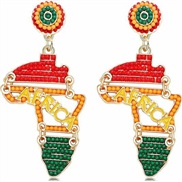 ( Style 2) mosaic love Alloy beads earring personality fashion all-Purpose lady Earring