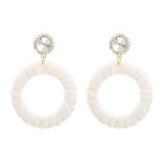 ( white)Autumn and Winter velvet earrings occidental style Earring woman velvet twining Round earring Bohemian style
