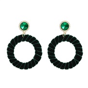 ( green)Autumn and Winter velvet earrings occidental style Earring woman velvet twining Round earring Bohemian style