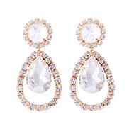 ( Gold)occidental style fashion drop Alloy hollow fully-jewelled retro temperament exaggerating earrings woman trend su