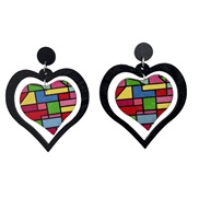 ( black)Earrings retro heart-shaped earrings exaggerating earringjewelry occidental style