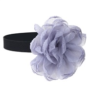 ( gray)exaggerating elegant three-dimensional big flowers belt lady short necklace romantic black Collar
