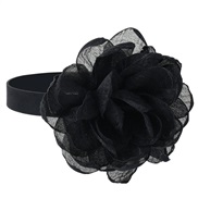 ( black)exaggerating elegant three-dimensional big flowers belt lady short necklace romantic black Collar