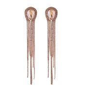 ( champagne)occidental style exaggerating long style claw chain silver earrings super drop glass diamond ear stud fashi