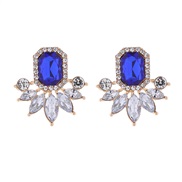 ( blue)occidental style fashion retro palace wind Alloy diamond earrings woman all-Purpose high