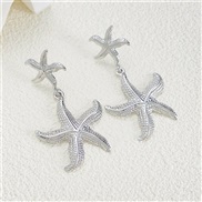 ( 1  White K N 443)summer retro brief Earring occidental styleins temperament starfish pendant earrings