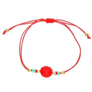 ( red 4386) fashion color natural bracelet  samll handmade weave all-Purpose bracelet