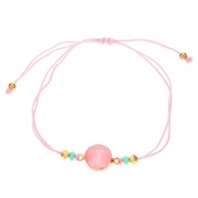 ( Pink 6937) fashion color natural bracelet  samll handmade weave all-Purpose bracelet