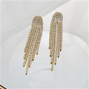 ( JXER 5   Gold)occidental style long style tassel Rhinestone exaggerating earrings  temperament earring personality wo