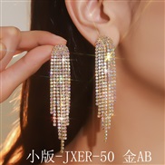 ( JXER 5  gold AB)occidental style long style tassel Rhinestone exaggerating earrings  temperament earring personality 