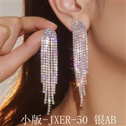 ( JXER 5  silvery AB)occidental style long style tassel Rhinestone exaggerating earrings  temperament earring personali
