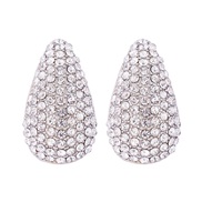 ( Silver)occidental style fully-jewelled drop ear stud retro temperament super earrings high Earring