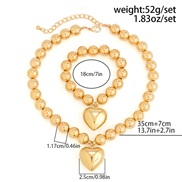 ( 2 E1 GoldSuit  4821)occidental style exaggerating Metal love beads necklace fashion imitate Pearl beads chain womanec