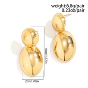 ( 1  Gold 31 1)occidental style  fashion geometry Metalearrings  wind brief Oval drop ear stud