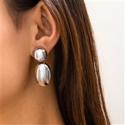 ( 1  White K 31 1)occidental style  fashion geometry Metalearrings  wind brief Oval drop ear stud