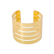 ( Gold)occidental style fashion exaggerating surface width hollow geometry bangle  personality wind opening