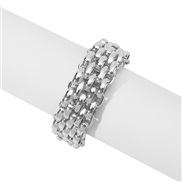( Bracelet White K)occidental style  exaggerating chain width necklace personality samll brief bracelet set