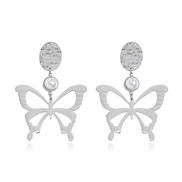 ( Silver)occidental style personality hollow butterfly Earring woman fashion all-Purpose lady high quality gold earring