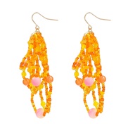 ( orange) occidental style earrings resin beads lady Bohemia ethnic style tassel samll style