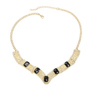 ( black) occidental style necklace exaggerating Alloy diamond lady clavicle chain sweater chainnecklace