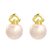 ( Pink)earrings occidental style earrings woman ear stud Korean style imitate Pearl Earring