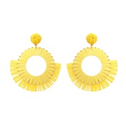 ( yellow) new occidental style exaggerating earrings lady cirque sector Bohemiaearrings