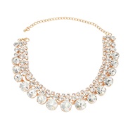 ( Gold)super multilayer Round glass diamond necklace occidental style exaggerating lady sweater chain banquet bride