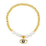 ( black) enamel eyes pendant bracelet bronzek gold beadsbrm