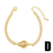 (D)occidental style exaggerating punk leopard bracelet samll embed zircon gilded braceletbrm
