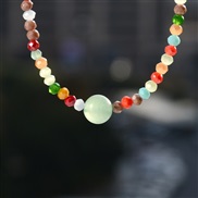 (Y 2green )occidental style fashion color crystal beads necklace woman all-Purpose samll stone pendant necklace