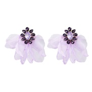 (purple) occidental style earrings flowers Earring woman trendins wind elegant temperament retroearrings