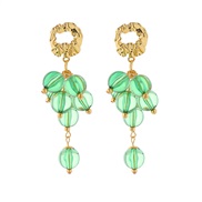 ( green)occidental style exaggerating multilayer resin earrings woman Bohemian style samll high