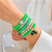 ( 3  Mixed color6 4857)occidental style gift more clover Word bangle brief color beadsracelet bracelet