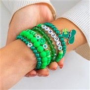 ( 5  Mixed color6 4859)occidental style gift more clover Word bangle brief color beadsracelet bracelet