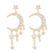 ( Gold)E occidental style fashion creative Moon star fashion earring  exaggerating long style tassel geometry earrings 