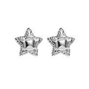 E stainless steel Five-pointed star ear stud  retroI wind brief square three-dimensional earrings