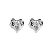 E brief stainless steel love romantic ear stud  Peach heart pattern color retentionI wind earrings woman