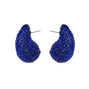 (blue )E fully-jewelled ear stud  Drop-type personality occidental style fashion earrings