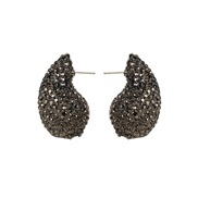 ( Gun black)E fully-jewelled ear stud  Drop-type personality occidental style fashion earrings