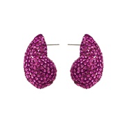 ( rose Red)E fully-jewelled ear stud  Drop-type personality occidental style fashion earrings