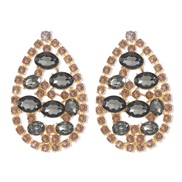 (grey )E occidental style  hollow drop earring exaggerating palace wind colorful diamond retro earrings