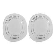 ( White K)E occidental style exaggerating surface Round Stripe earrings I wind Metal textured personality earring