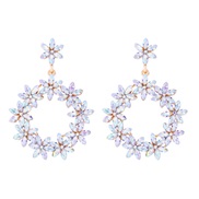 (57548 AB)occidental style geometry Alloy cirque earrings fashion personality temperament luxurious Earring fully-jewel