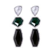 ( green) fashion personality wind Alloy geometry Acrylic ornament earrings brief head woman earrings