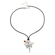 ( black)emu necklace brief embed turquoise pendant retro necklace Shells pendant