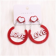 ( red) occidental style WordOVE lady earrings ear stud personality Acrylic earring