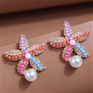 Korean style fashionOL concise color starfish personality temperament lady ear stud